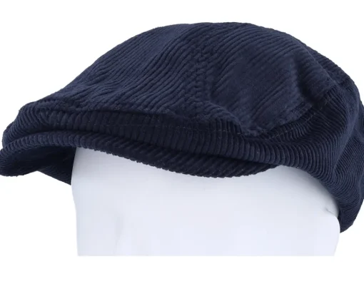 New Upfront Wild Corduroy Sixpence Navy Flat Cap - Blue