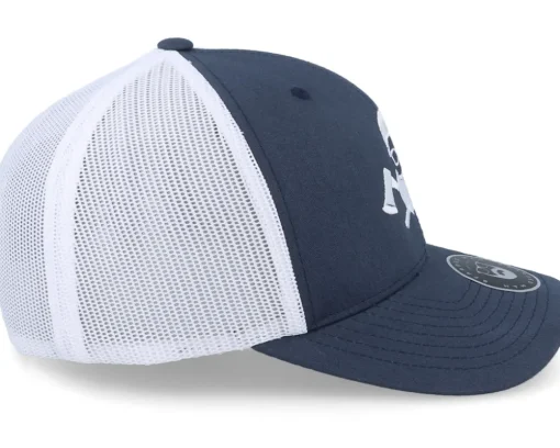 Clearance Bearded Man Wild Life Axe Logo 2-tone Navy/White Trucker - Blue