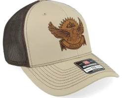 Trucker-Wild Spirit Wild Life Eagle Patch Khaki/Coffee Trucker -