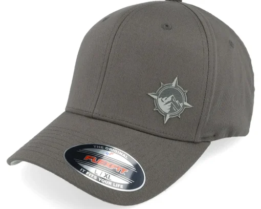 Clearance Wild Spirit Windrose Mountain Grey Patch Dark Grey Flexfit -