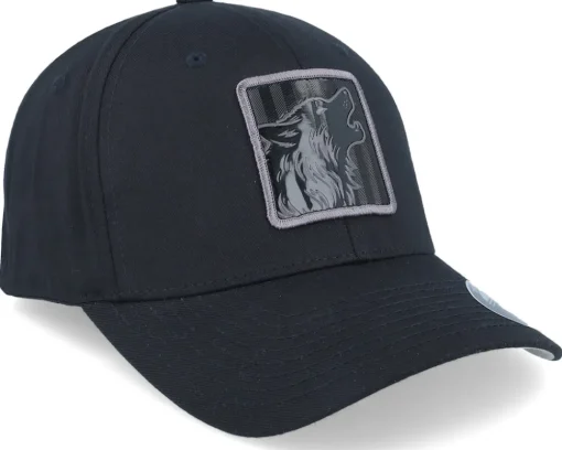 Fashion Iconic Wolf Black Metallic Patch Black Flexfit -