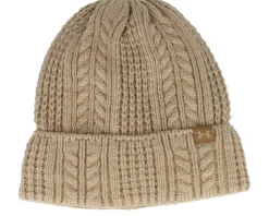 Online Under Armour Women Halftime Cable Knit Beanie Camel Cuff - Beige