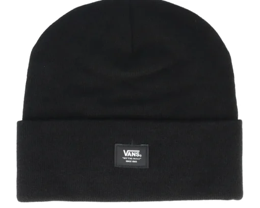 Cuff Beanies-Vans Womens Breakin Curfew Beanie Ii Black/Black Cuff -