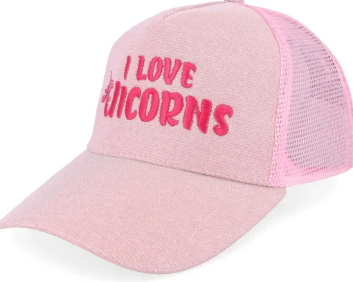 Trucker-Unicorns Womens Ponytail I Love Sparkle Babypink Trucker -