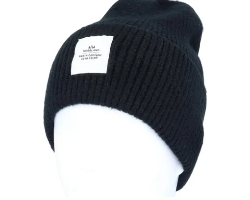 Online SQRTN Wood Raw Beanie Black Cuff -