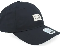 Dad Cap-Brixton Woodburn Black Nylon Dad Cap -