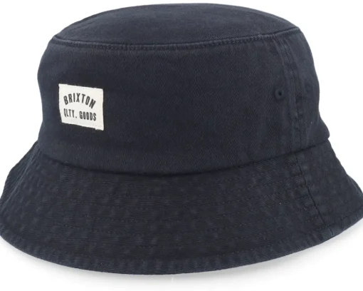 Buckets-Brixton Woodburn Packable Hat Sol Wash Bucket - Black