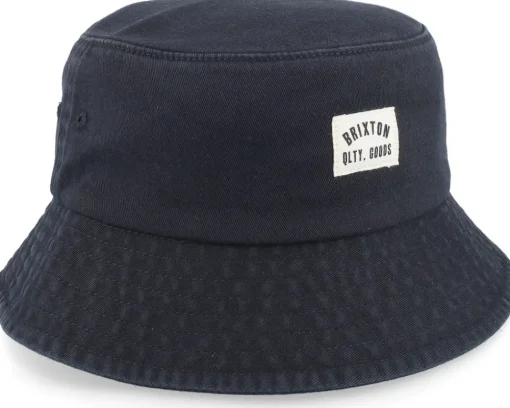 Buckets-Brixton Woodburn Packable Hat Sol Wash Bucket - Black