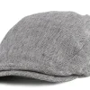 Flat Caps-Stetson Woodfield Linen Herringbone Flat Cap -