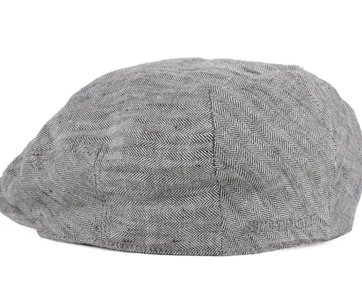 Flat Caps-Stetson Woodfield Linen Herringbone Flat Cap -