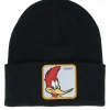 Cuff Beanies-Capslab Woody Woodpecker Beanie Black Cuff -