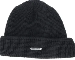 Short Beanies-Stetson Wool Black Beanie -