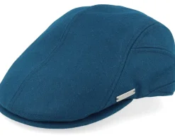 New Seeberger Wool blend Blue Flat Cap -