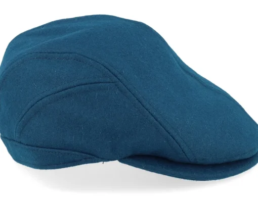 New Seeberger Wool blend Blue Flat Cap -