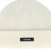 Short Beanies-Calvin Klein Wool Docker Egret Short Beanie - White