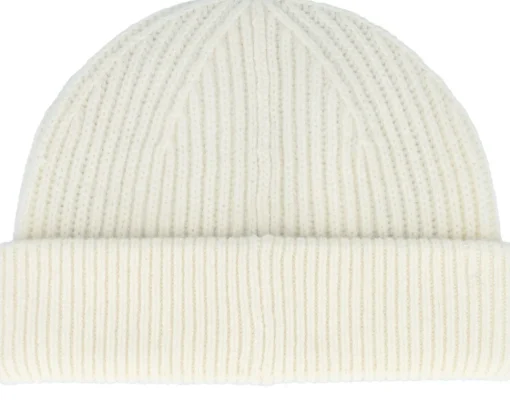 Short Beanies-Calvin Klein Wool Docker Egret Short Beanie - White