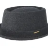 Pork Pie Hats-Stetson Wool Grey Pork Pie -