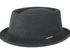 Pork Pie Hats-Stetson Wool Grey Pork Pie -