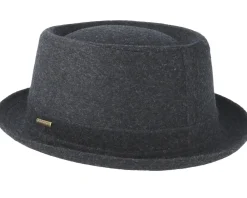 Pork Pie Hats-Stetson Wool Grey Pork Pie -
