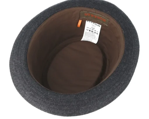 Pork Pie Hats-Stetson Wool Grey Pork Pie -