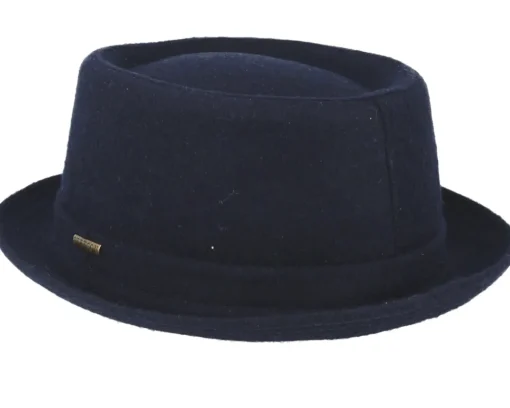 Pork Pie Hats-Stetson Wool Navy Pork Pie -