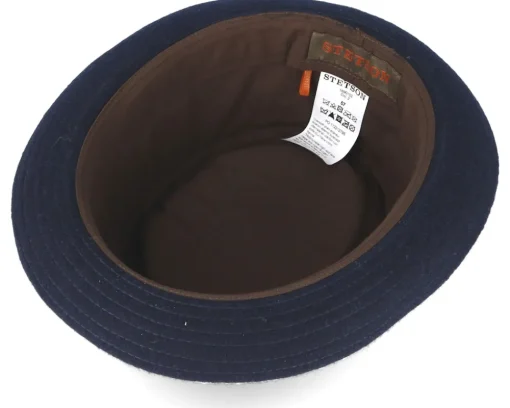 Pork Pie Hats-Stetson Wool Navy Pork Pie -
