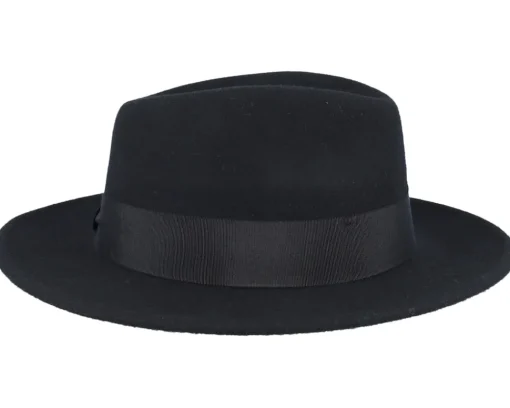 Fedora-Seeberger Woolfelt Black Fedora -