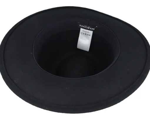 Fedora-Seeberger Woolfelt Black Fedora -