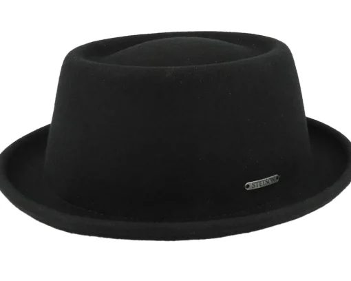 Hot Stetson Woolfelt Black Pork Pie -