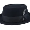 Hot Stetson Woolfelt Black Pork Pie -