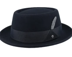 Hot Stetson Woolfelt Black Pork Pie -