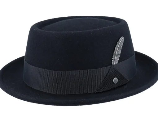 Hot Stetson Woolfelt Black Pork Pie -