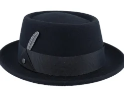 Hot Stetson Woolfelt Black Pork Pie -