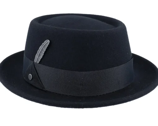 Hot Stetson Woolfelt Black Pork Pie -