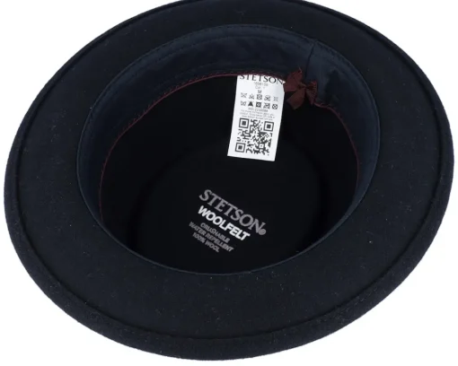 Hot Stetson Woolfelt Black Pork Pie -
