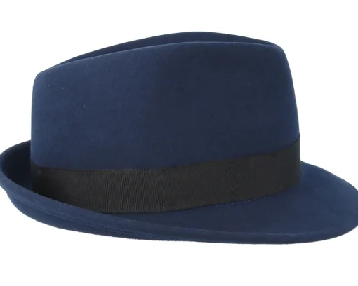 Trilby Hats-Stetson Woolfelt Navy Trilby -