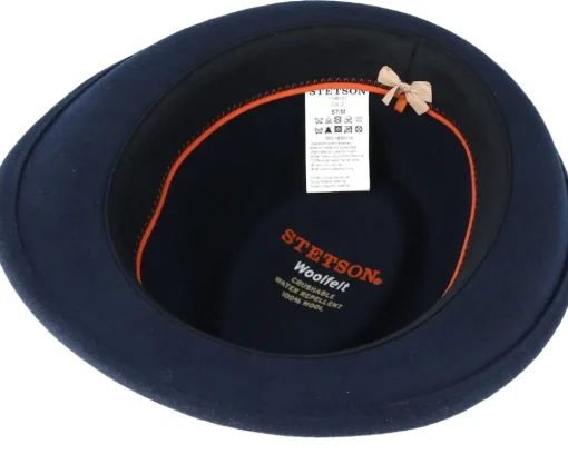 Trilby Hats-Stetson Woolfelt Navy Trilby -