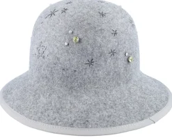 Buckets-Seeberger Woolfelt Smoke Gray Cloche - Grey