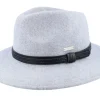 Fedora-Seeberger Woolfelt With Black Smoke Gray Fedora -