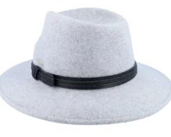 Fedora-Seeberger Woolfelt With Black Smoke Gray Fedora -