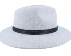 Fedora-Seeberger Woolfelt With Black Smoke Gray Fedora -
