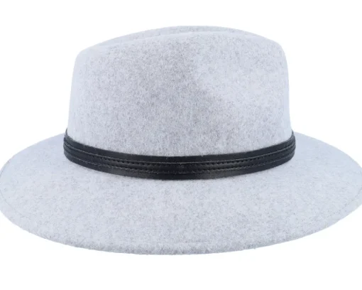 Fedora-Seeberger Woolfelt With Black Smoke Gray Fedora -