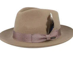 Clearance Stetson Woolfelt/Cashmere Light Almond Fedora -
