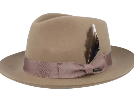 Clearance Stetson Woolfelt/Cashmere Light Almond Fedora -