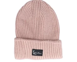 Cuff Beanies-Karl Kani Woven Signature Cozy Beanie Dusty Rose Cuff - Pink