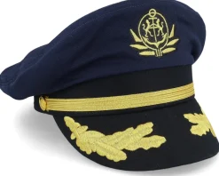 Clearance Village Hats Yacht Captain's Hat Navy Vega Cap - Blue, White