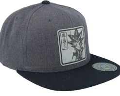 Best Yu-Gi-Oh! Yami Yugi Engraved Charcoal Snapback - Yu-Gi-Oh Grey