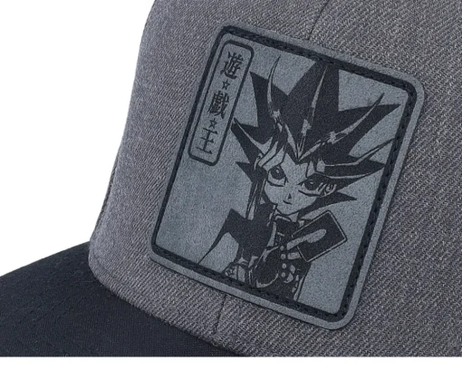 Best Yu-Gi-Oh! Yami Yugi Engraved Charcoal Snapback - Yu-Gi-Oh Grey