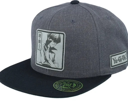 Best Yu-Gi-Oh! Yami Yugi Engraved Charcoal Snapback - Yu-Gi-Oh Grey