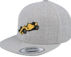 Snapback | Kids-Kiddo Cap Yellow Racing Car Heather Grey Snapback -